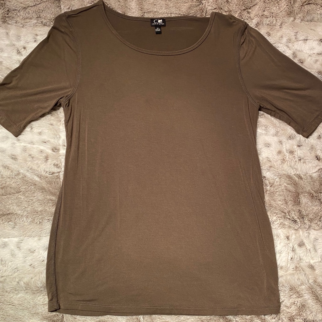 Olive 3/4 Sleeve Basic Tee
